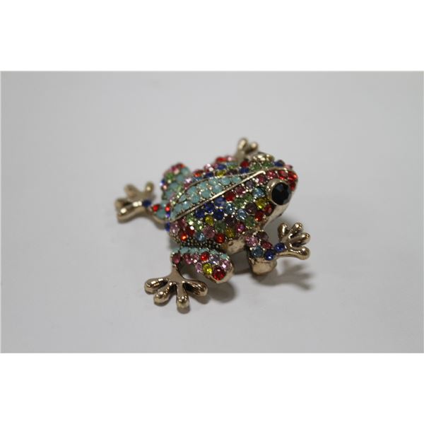 FROG RHINESTONE BROOCH