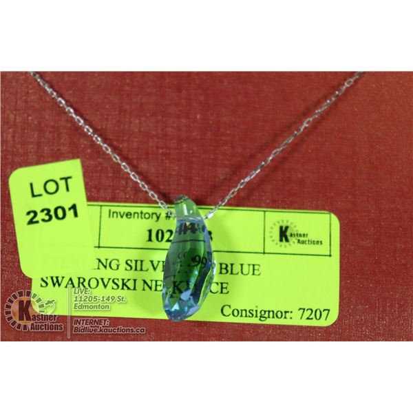 STERLING SILVER .925 BLUE SWAROVSKI NECKLACE
