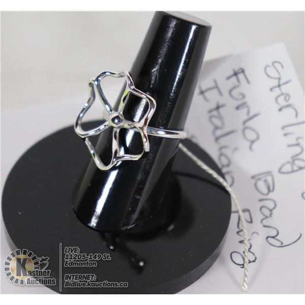 STERLING SILVER .925 ITALIAN FLORAL RING