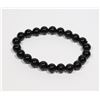 Image 1 : #187-NATURAL RAINBOW BLACK OBSIDIAN BRACELET