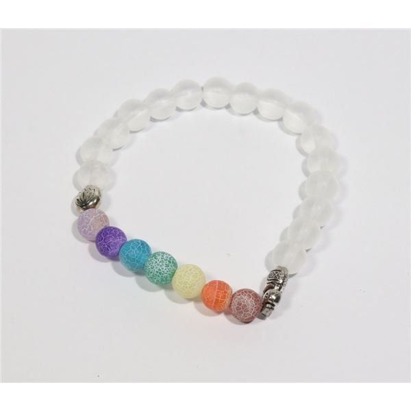#195-7 CHAKRA YOGA BRACELET 8mm/7.5"