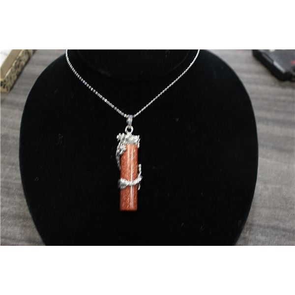 RUST GLITTER GOLD STONE  IN STAINLESS SHEATH