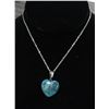 Image 1 : DARK GREEN AMAZONITE STONE HEART NECKLACE