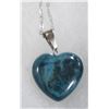 Image 2 : DARK GREEN AMAZONITE STONE HEART NECKLACE