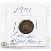 Image 1 : 1901 INDIAN HEAD PENNY
