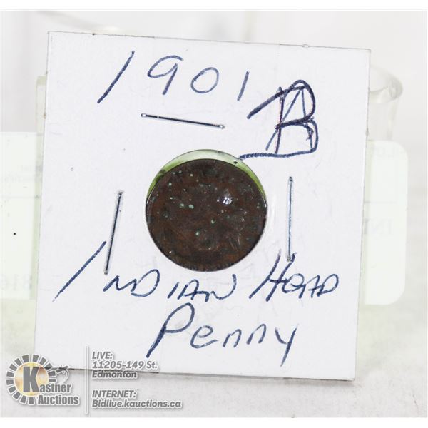 INDIAN HEAD PENNY 1901 B