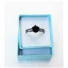 Image 1 : 19)  NATURAL BLACK 1.25 CT SAPPHIRE RING SET