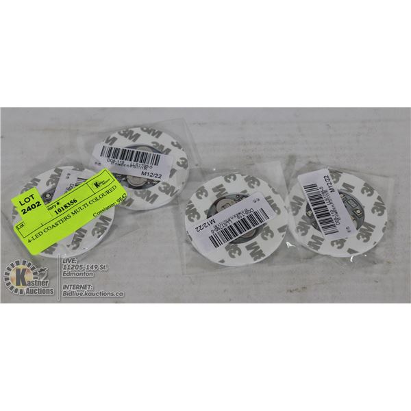 4-LED COASTERS MULTI COLOURED