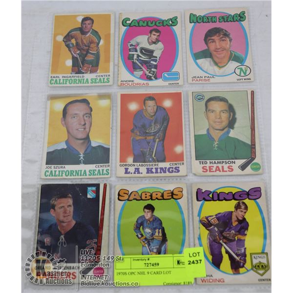 1970S OPC NHL 9 CARD LOT