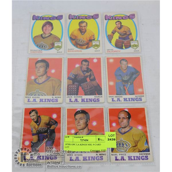 1970S OPC LA KINGS NHL 9 CARD LOT