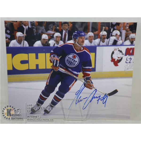 GLENN ANDERSON EDMONTON OILERS SIGNED 8X0 PHOTO