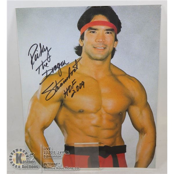 RICKY THE DRAGON STEAMBOAT WWF SIGNED 8X10 PHOTO