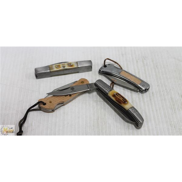 LOT OF 4 NEW FOLDING POCKET KNIVES