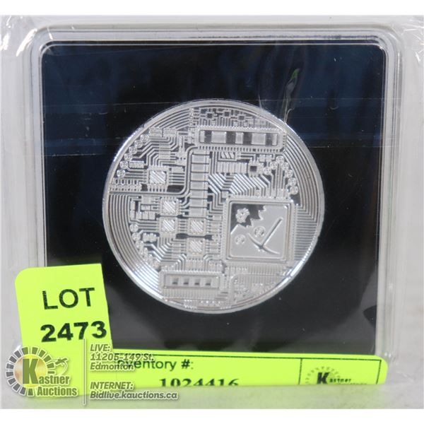 SILVER PLATED BITCOIN IN PROTECTIVE CASE