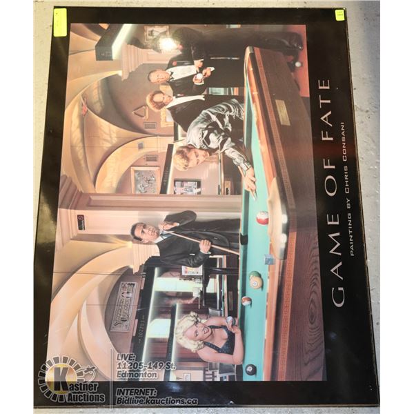 WALL ART   GAME OF FATE 32" X 24"