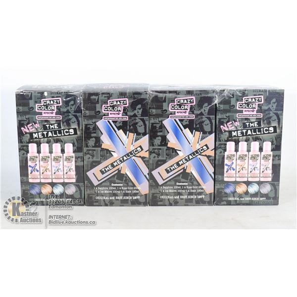 LOT OF 4 CRAZY COLOR SEMI-PERMANENT HAIR COLOR