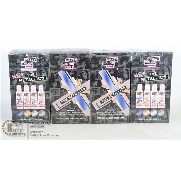 LOT OF 4 CRAZY COLOR SEMI-PERMANENT HAIR COLOR