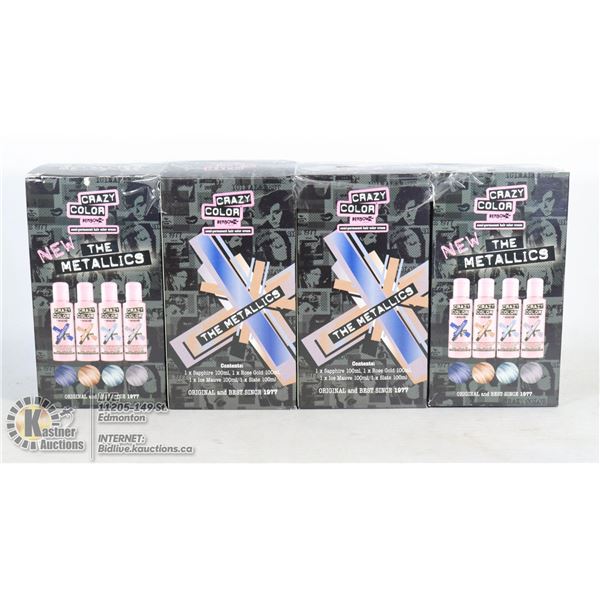 LOT OF 4 CRAZY COLOR SEMI-PERMANENT HAIR COLOR