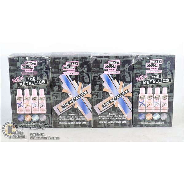 LOT OF 4 CRAZY COLOR SEMI-PERMANENT HAIR COLOR
