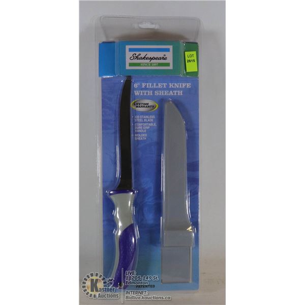 NEW SHAKESPEARE 6" FILLET KNIFE WITH SHEATH