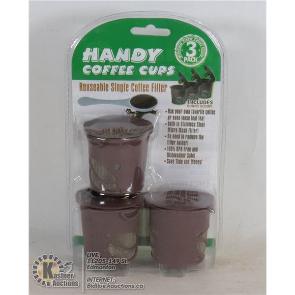 NEW 3PACK HANDY COFFEE CUPS SET