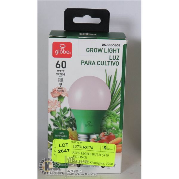 NEW LED GROW LIGHT BULB (A19 STANDARD FITTING)