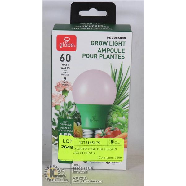 NEW LED GROW LIGHT BULB (A19 STANDARD FITTING)