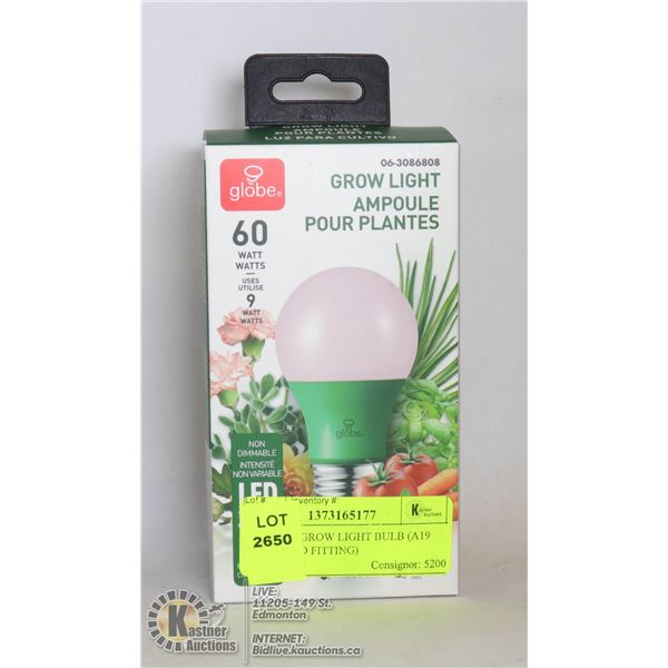 NEW LED GROW LIGHT BULB (A19 STANDARD FITTING)