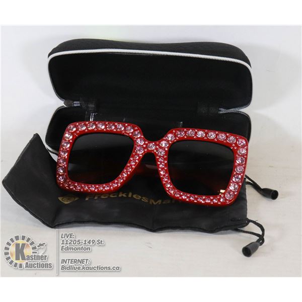 NEW RHINESTONE SUNGLASSES WITH CASE