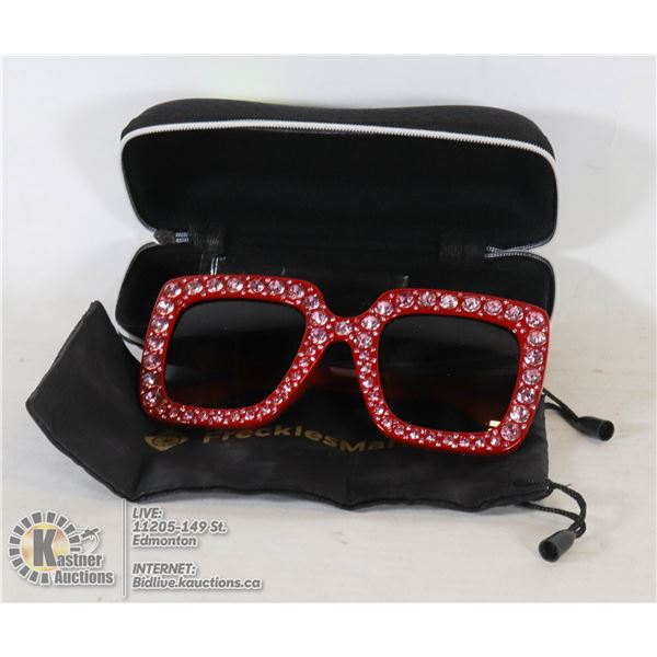 NEW RHINESTONE SUNGLASSES WITH CASE