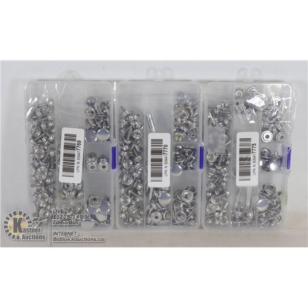 LOT OF 3 CASES OF HEAVY DUTY SNAPS