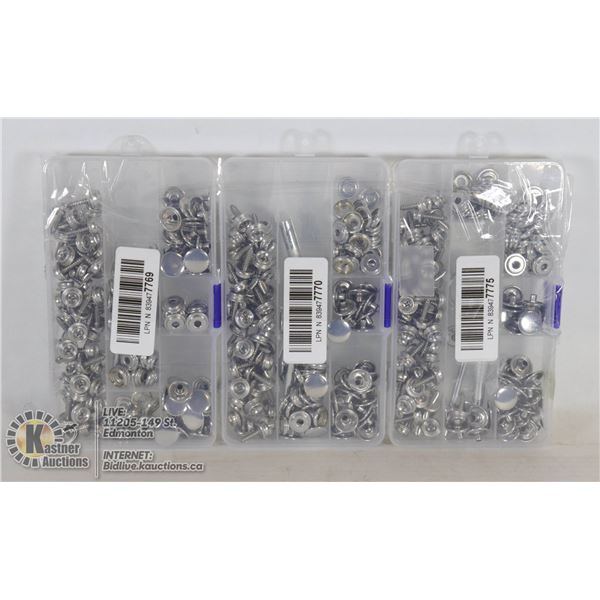 LOT OF 3 CASES OF HEAVY DUTY SNAPS