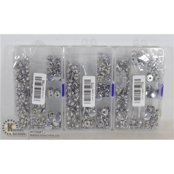 LOT OF 3 CASES OF HEAVY DUTY SNAPS