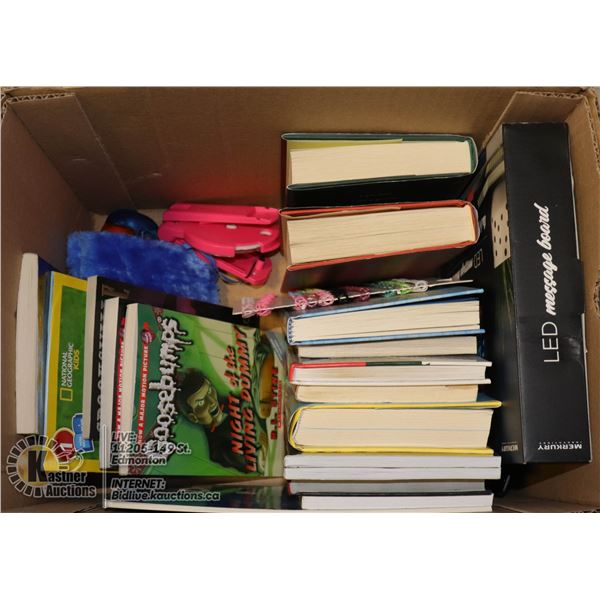 BOX OF READING BOOKS