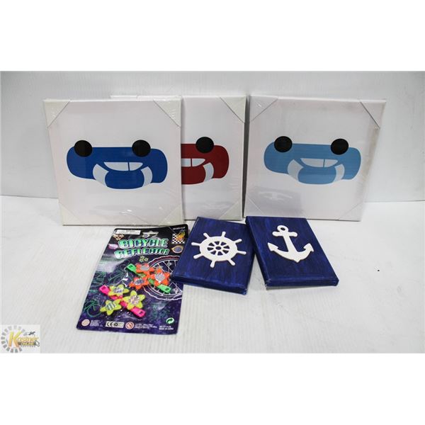 5 ASSORTED BOYS ART WORKS