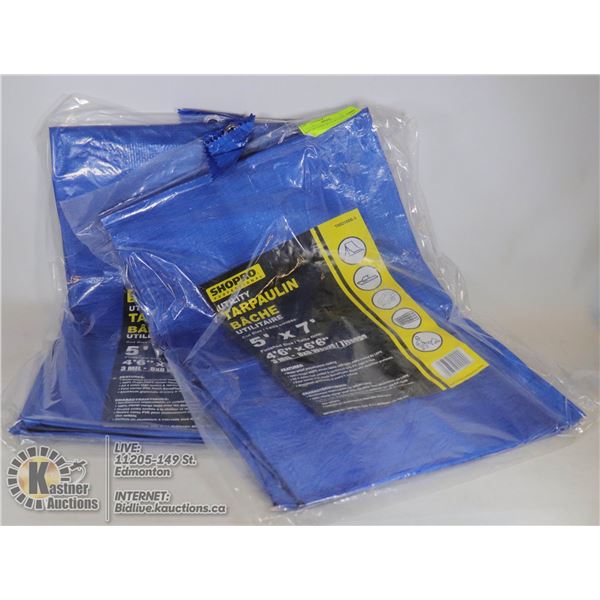 LOT OF 2 NEW 5FT X 7FT TARPS