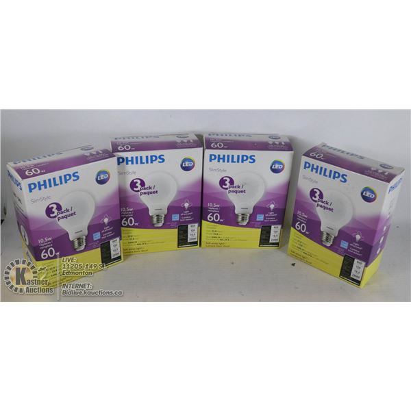 12 - PACK PHILIPS 10.5 WATT LED A19 LAMPS