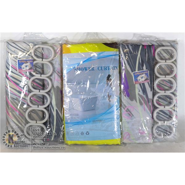 LOT OF 3 SHOWER CURTAINS