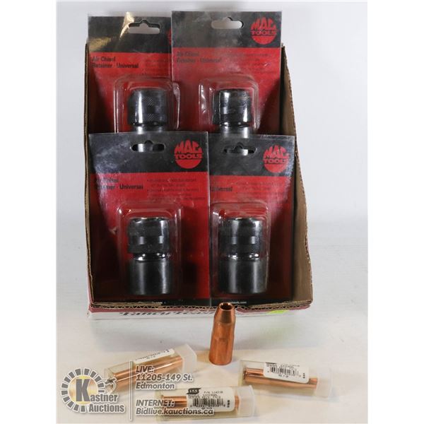 LOT OF 4 MAC TOOLS AIR CHISEL RETAINERS UNIVERSAL