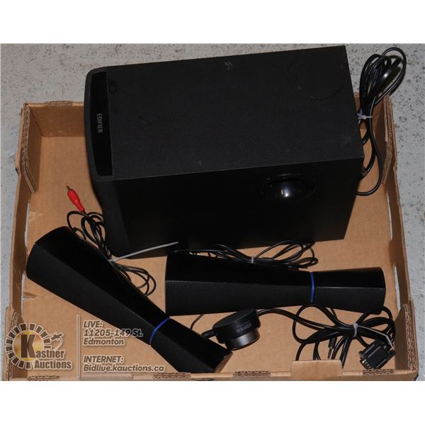 FLAT WITH "EDI FIER" COMPUTER SPEAKERS AND SUBWO