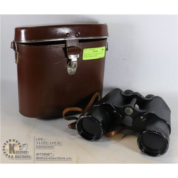 KURT DEUTZ 7 X 50 BINOCULARS WITH LEATHER CASE