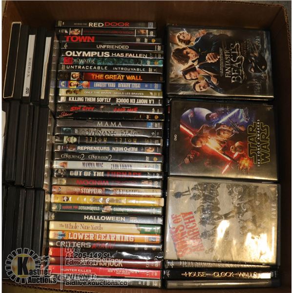 BOX OF OVER 80 DVDS, ACTION, COMEDY, HORROR,
