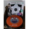 Image 1 : OILERS AIR HOCKEY PUCK AND HOVER BALL SOCCER BALL