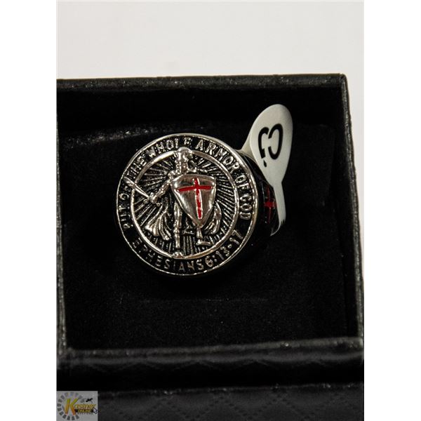STAINLESS STEEL KNIGHTS TEMPLAR RING SIZE 11
