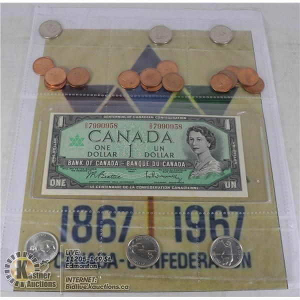 1967 CAN $ BEATTIE-RASMINSKY O/O + COINS