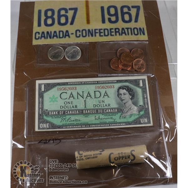 1967 CAN $ BEATTIE-RASMINSKY O/O, + MINT ROLL