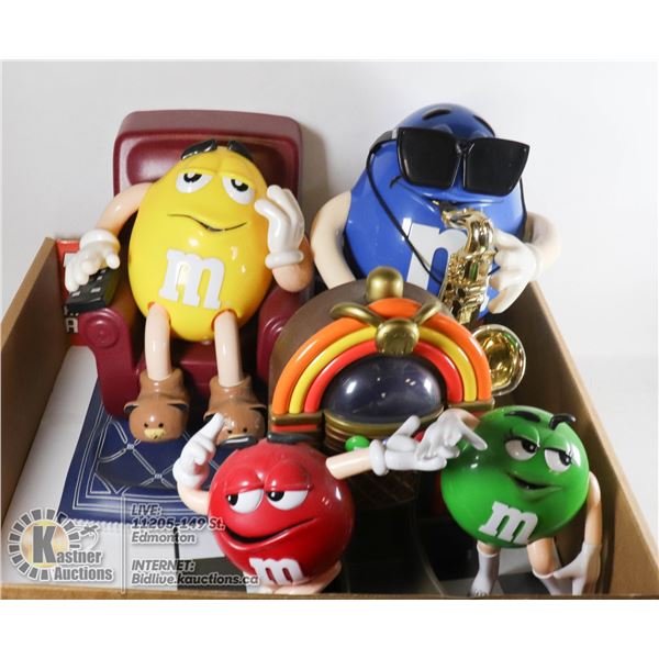 TRAY OF 3 M&M DISPENSORS