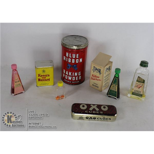 VINTAGE TINS AND BOTTLES
