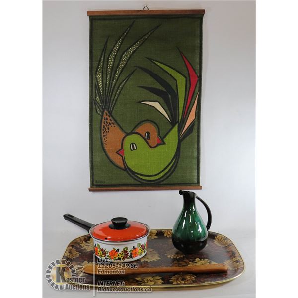 ‘60’S STUFF MCM FIBERGLASS SERVING TRAY, WALL