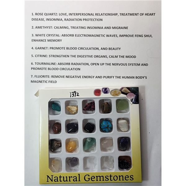 1)  LOT OF 20 HEALING STONES IN PACKAGING